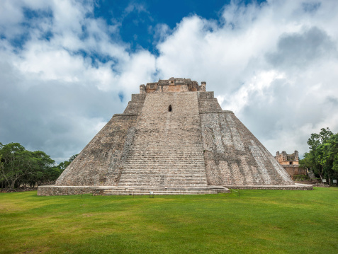Pyramid Of The Magician In Uxmal Yucatan Mexico Stock Photo - Download ...