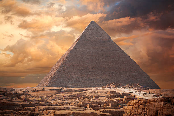pyramids of Giza stock photo
