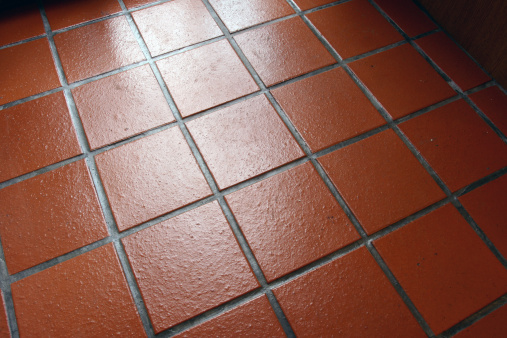 Terracotta kitchen quarry tiles.