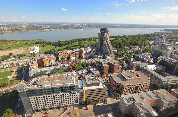 Quebec City Aerial View  buzbuzzer quebec city stock pictures, royalty-free photos & images
