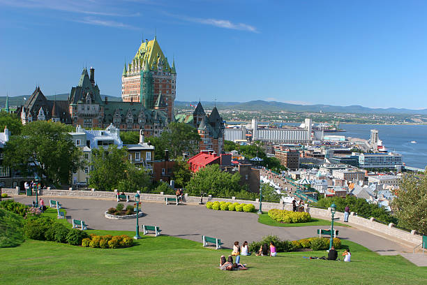 Quebec City Park near the Frontenac Castle  buzbuzzer quebec city stock pictures, royalty-free photos & images