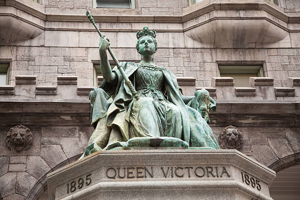 Queen Victoria statue McGill University Montreal stock photo