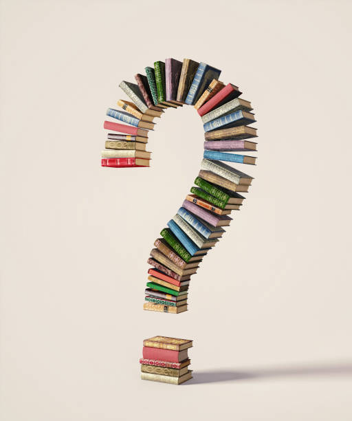 Question mark made of books. stock photo