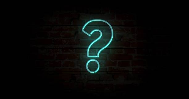 Question mark neon sign stock photo