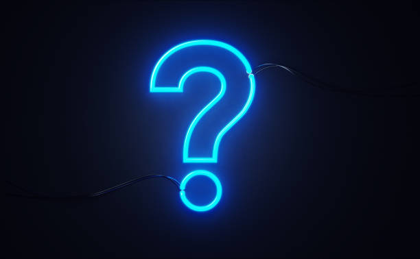 Question Mark Shaped Red Neon Light On Black Wall Question mark shaped red neon light on black wall. Horizontal composition with copy space. q and a photos stock pictures, royalty-free photos & images