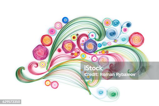 istock quilling paper flower designs isolated on white 629573350