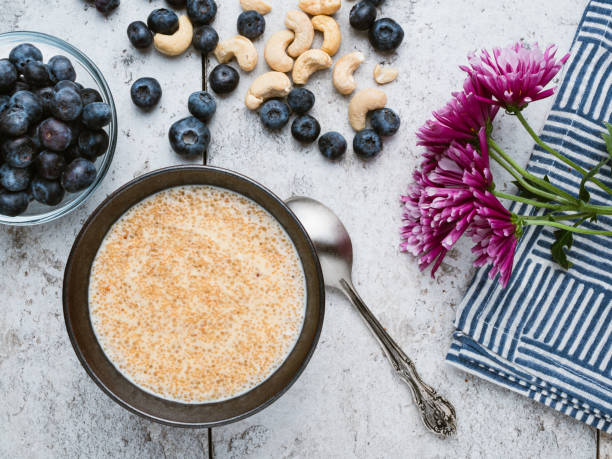 Quinoa porridge breakfast stock photo