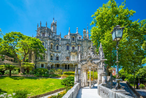 Quinta da Regaleira in Sintra, near Lisbon, Portugal. stock photo
