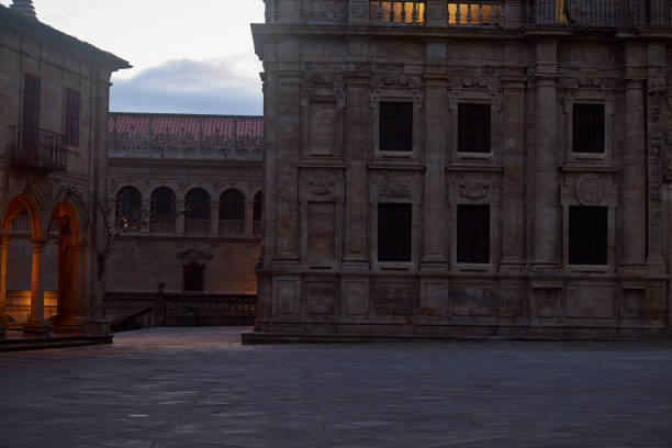 Quintana Square Santiago de Compostela, April 22, 2022. This is one of the facades of the cathedral of Santiago de Compostela, a city where the holy year is celebrated this year La Liga stock pictures, royalty-free photos & images