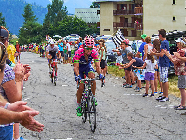 racing cyclists in mountains - tour de france cycling bildbanksfoton och bilder