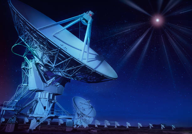 Radar telescopes in Soccorro New Mexico stock photo