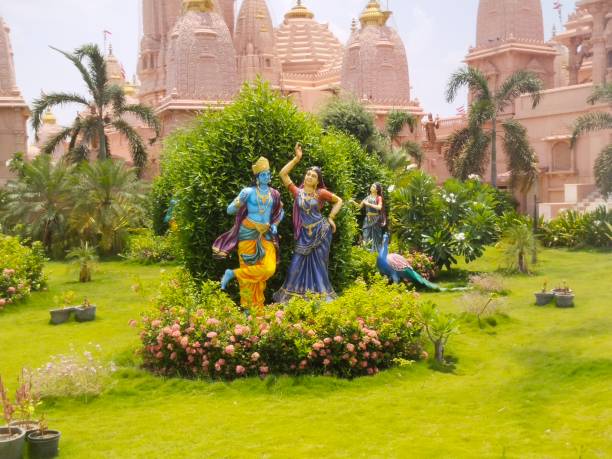 Radha Krishna statue in the temple stock photo