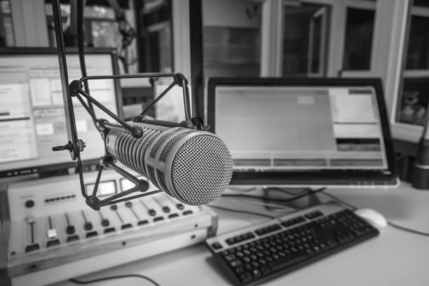 Radio station studio stock photo