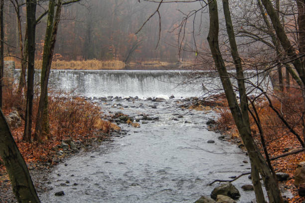 Rahway River Waterfall at South Mountain Reservation Milburn New Jersey stock photo