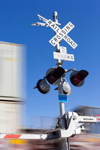 Railroad Crossing Sign stock photo