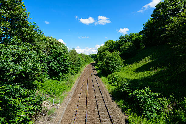 Railway tracks stock photo