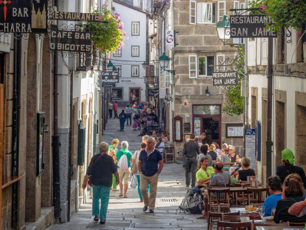 Raina Street - Santiago de Compostela stock photo
