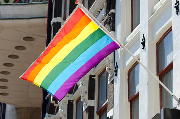 drapeau arc-en-ciel - homophobie photos et images de collection