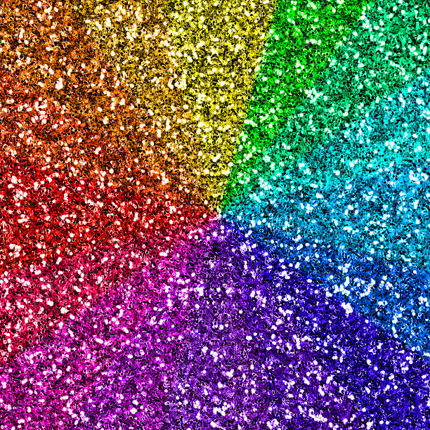 блеск фон радуга - pics of the rainbow glitter стоковые фото и изображения.