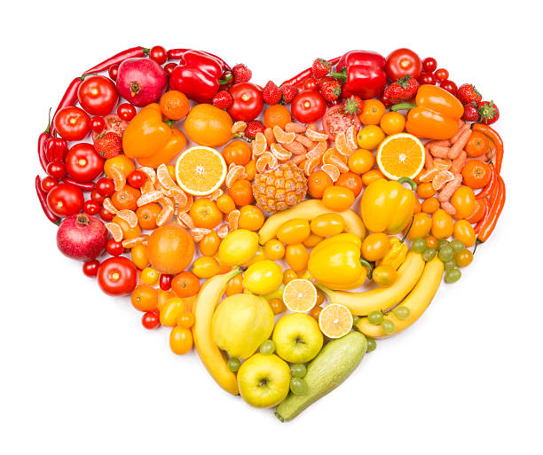 Yellow Fruits And Vegetables Heart Shape Stock Photos, Pictures ...