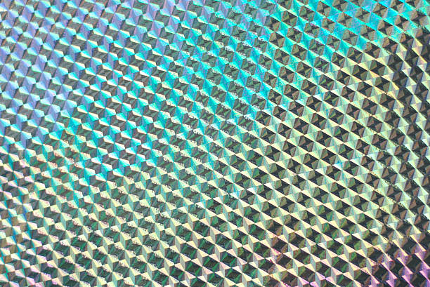 Rainbow Hologram Gift Wrap Full Frame Background stock photo