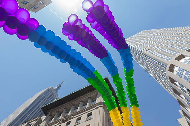 Rainbow LGBT balloons stock photo