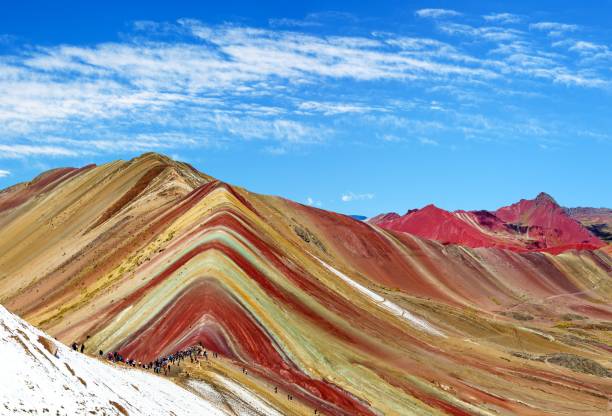 Rainbow mountain Peruvian Andes mountains Peru stock photo