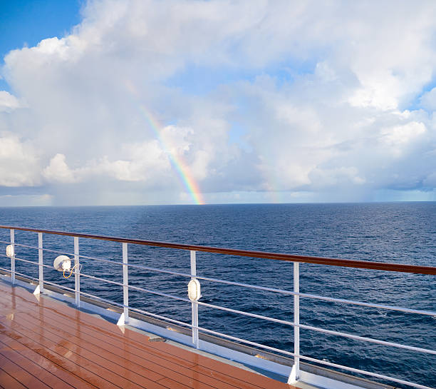 Rainbow Over Sea stock photo