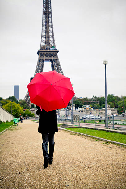 Paris France Rain Umbrella Street Stock Photos, Pictures & Royalty-Free ...