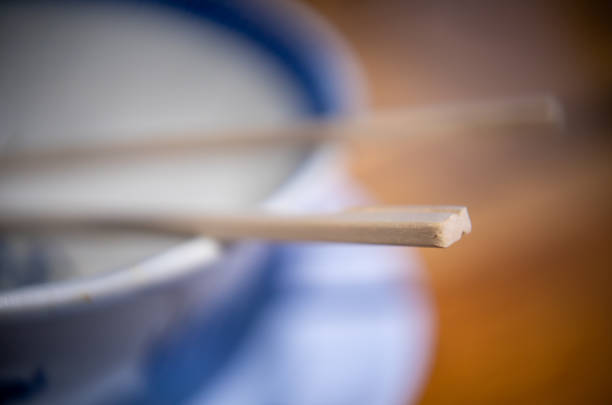 Ramen Bowl and Chopsticks stock photo