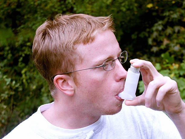 Random Asthma User stock photo
