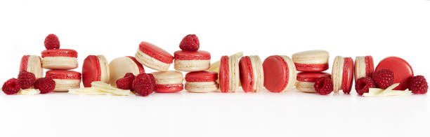 Raspberry French Macarons stock photo