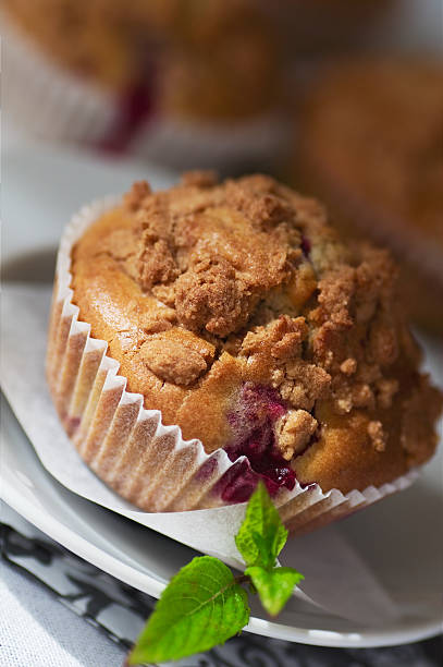 Raspbery muffins stock photo