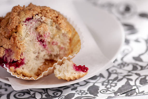 Raspbery muffins stock photo