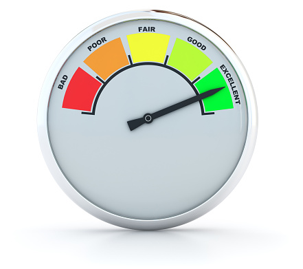 Rating gauge. Digitally Generated Image isolated on white background