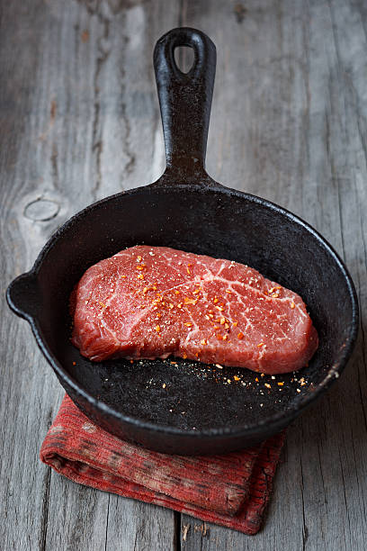 Raw beef steak stock photo