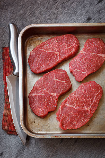 Raw beef steak stock photo