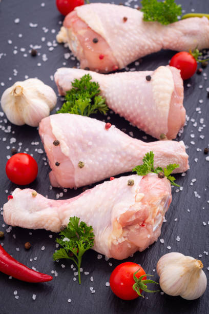 Raw chicken legs meat stock photo