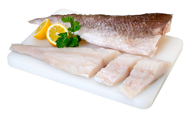 Raw cod fillet stock photo