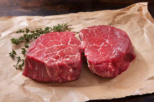 Raw Prime Grade Beef Fillet Mignon Steaks