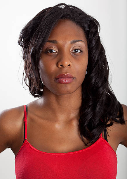 Real People Portrait: Plain, Young African American Woman stock photo