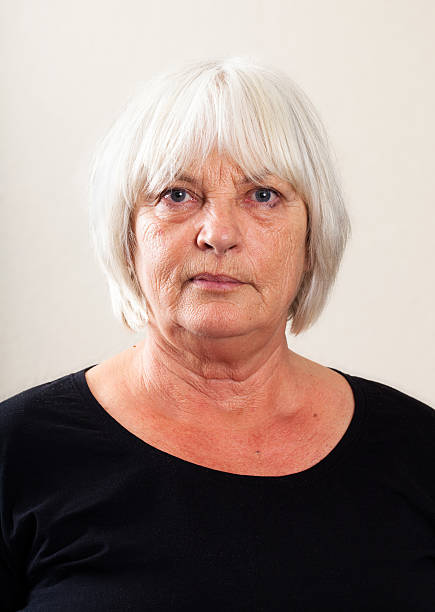 Real People Portrait: Serious Senior Caucasian Woman stock photo