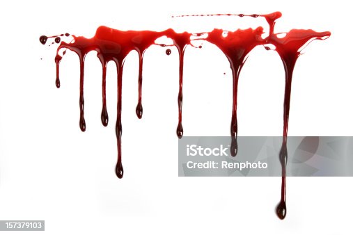 istock Realistic Blood Dripping on White Background 157379103
