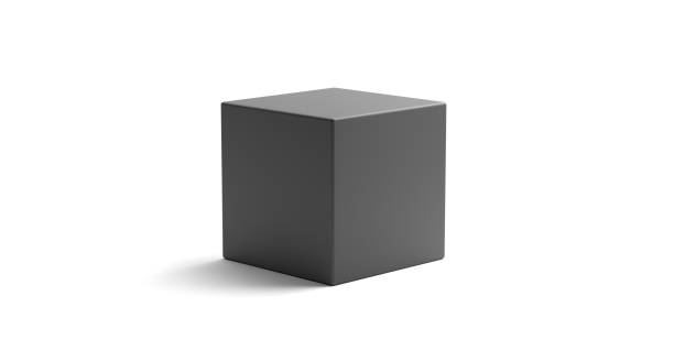oggetto cubo geometrico dall'aspetto realistico - cubo foto e immagini stock