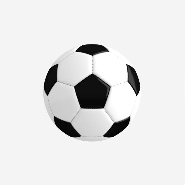 realistic soccer ball or football ball isolated on white background 3D render stock photo