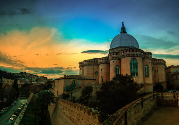 Rear of the Basilica of Loreto (Marche, Italy) stock photo