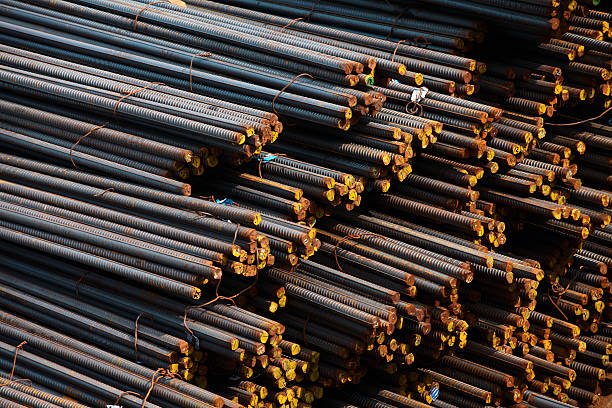 Rebar A large number of reinforcing steel bar in the construction site.Reinforcing bar background. construction material stock pictures, royalty-free photos & images