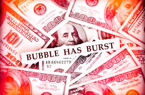 Recession Bubble has burst Dow Futures  stock pictures, royalty-free photos & images