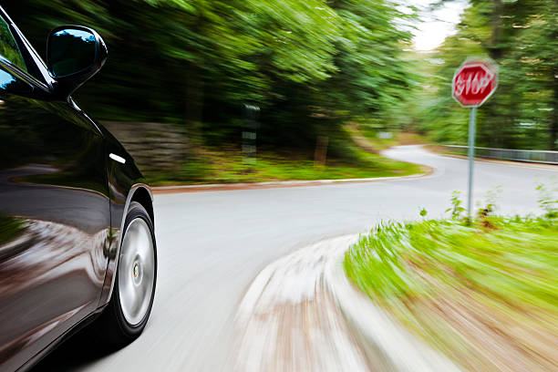 Reckless driving stock photo