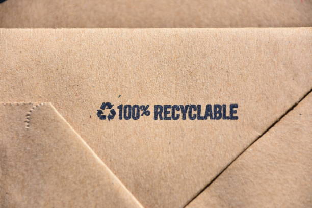 Recycled paper bag stock photo